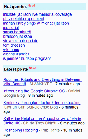 Hot query and Latest posts