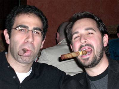 Rand & Eytan Enjoy Cigars at Microsoft's Party during SES NYC 2007