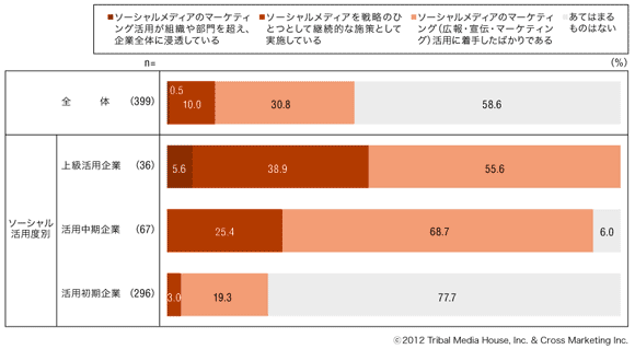 図8　ソーシャルメディアマーケティングの取り組み・活用度（活用度別）