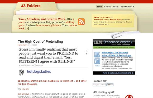 キャプチャー:43Folders