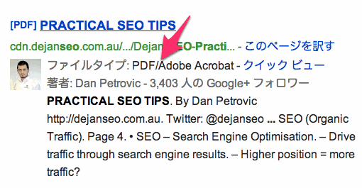 PDFに表示された著者情報