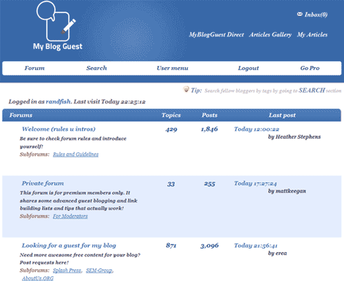 MyBlogGuestのスクリーンショット