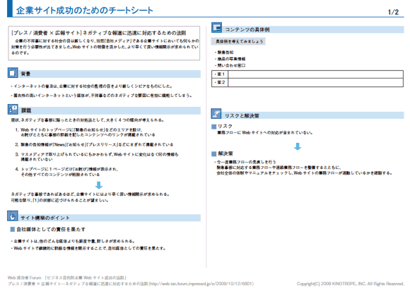 企業サイト成功のためのチートシート