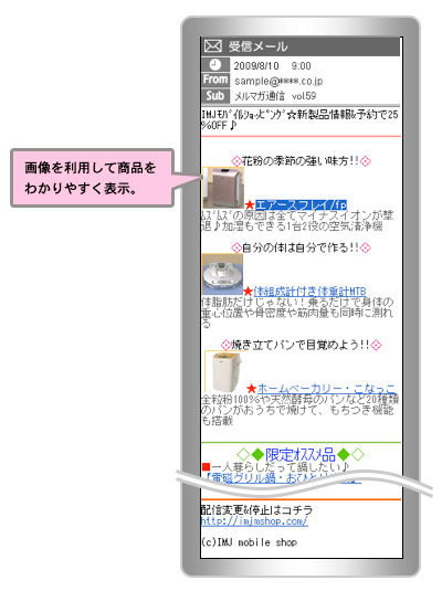 図4　EC系メールマガジンのレイアウト例