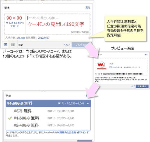 Facebookクーポン