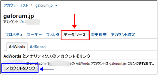 図8：「データソース」タブを選択した画面