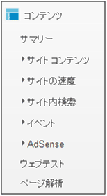 図1：［標準レポート］＞［コンテンツ］レポート群