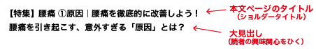 【特集】腰痛 ①原因｜腰痛を徹底的に改善しよう！
腰痛を引き起こす、意外すぎる「原因」とは