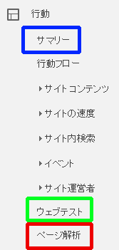 図16：［行動］＞［ページ解析］は消滅した