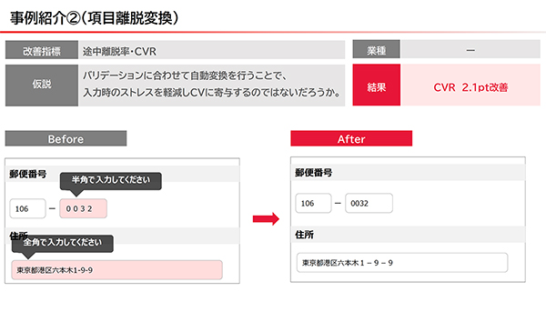 全角・半角の入力指定を自動変換する入力制御で離脱を防ぐ