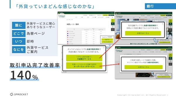 為替ページで即時、外貨サービスを案内