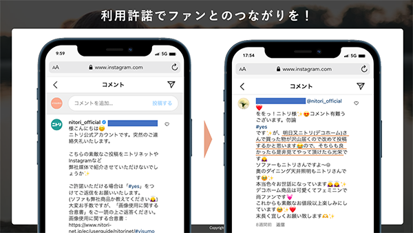 visumo socialでは、SNS投稿に対する許諾申請などをシステム的に統括・管理できる