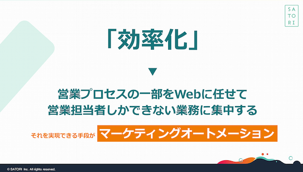 営業担当者しかできない業務に集中させる効率化をMAによって実現する