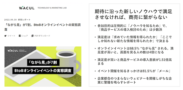 オンラインイベントは68.5％ “ながら見” されるという