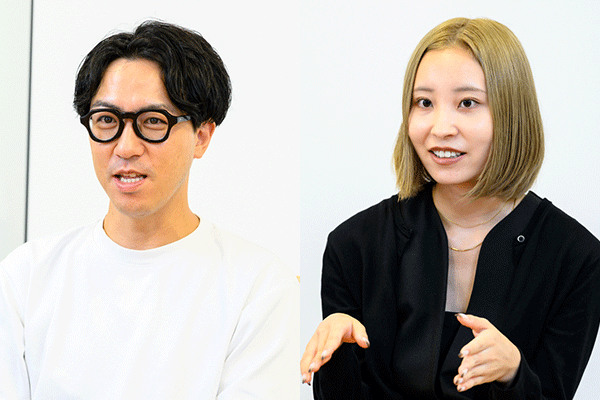 (左)トライベック株式会社 SMBマーケティング事業統括 佐孝徹氏 (右)HEDXコンサルティング事業 クリエイティブUX部 UIデザイナー 松浦日向子氏