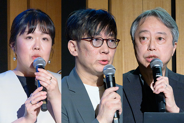 （左）富士通株式会社 CEO室 コミュニケーション戦略Div. マネージャー 蓑島 朋子氏 （中央）サイトコア株式会社 ソリューションコンサルタント 森澤 仁氏 （右）株式会社ジー・サーチ コンテンツサービスグループ 高橋 一夫氏