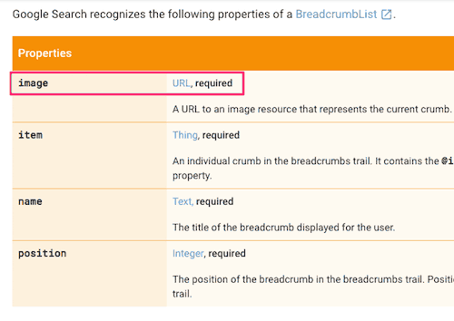 BreadcrumbListの要件