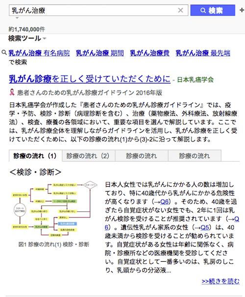 「乳がん治療」のYahoo!検索結果