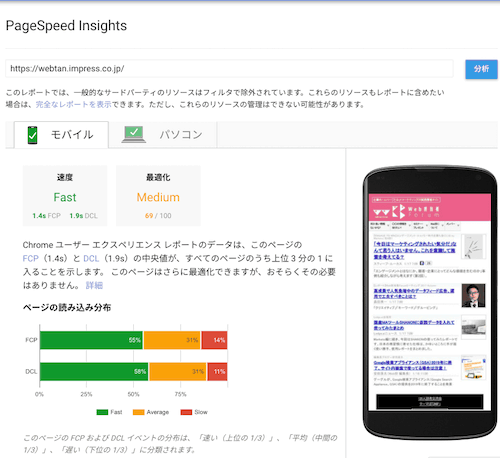 Web担サイトをPageSpeed Insightsで検証