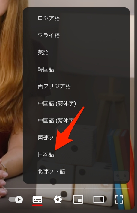 日本語字幕設定