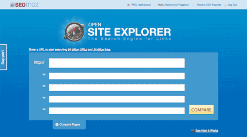 SEOmozのOpen Site Explorer