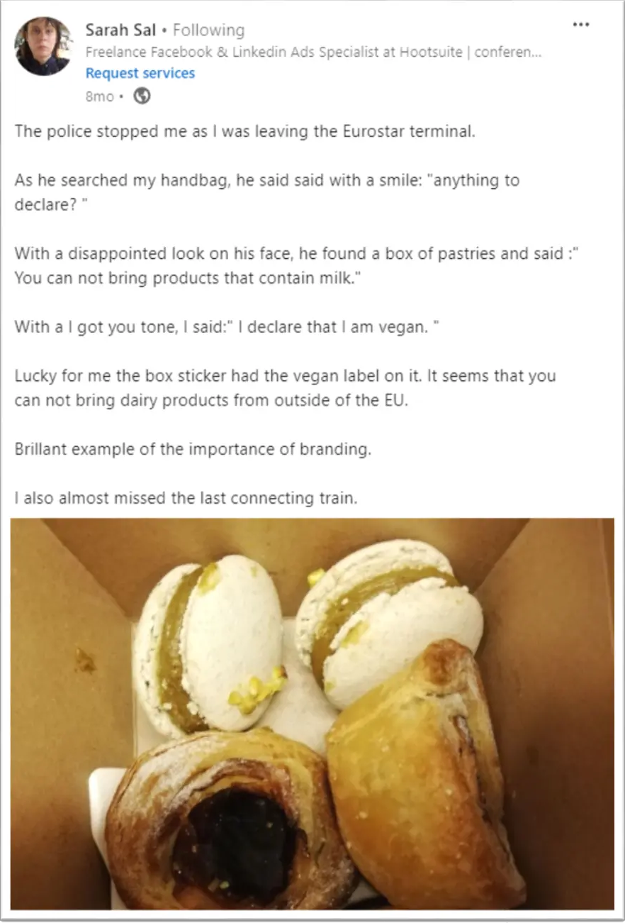 サラ・サル氏がLinkedInに投稿した記事のスクリーンショット