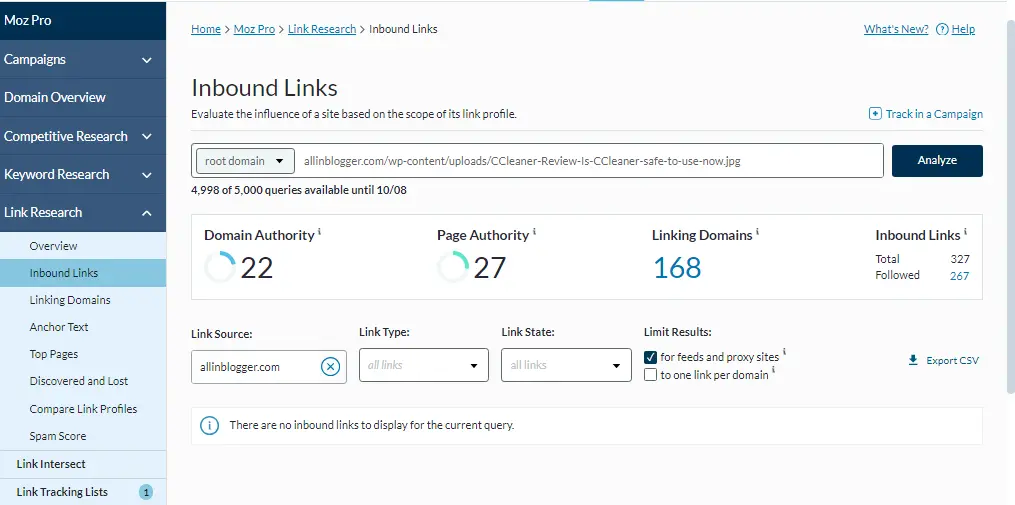 Moz Proのダッシュボードで、SEOの主要パフォーマンス指標と分析ツールが強調表示されている