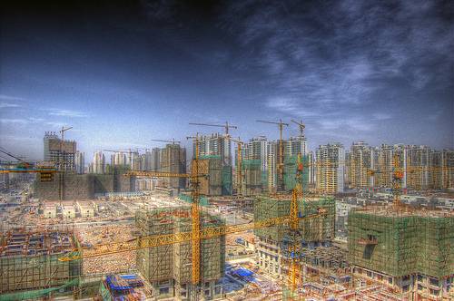 Construction site in Tier II city of Tianjin