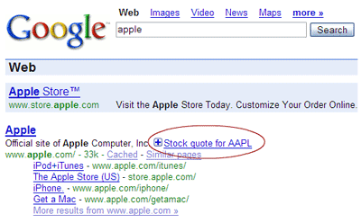 Apple Results at Google