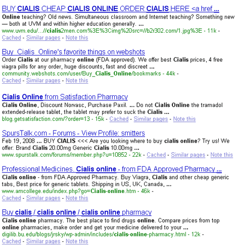 「Cialis Online」のグーグル検索結果