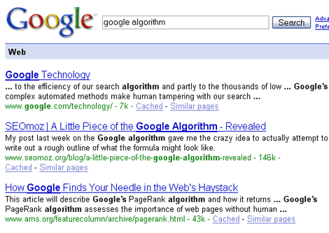 Search Results for Google Algorithm