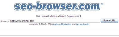 SEO-Browserから見たOrisinalのホームページ
