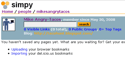 Mike's Taco Account at Simpy