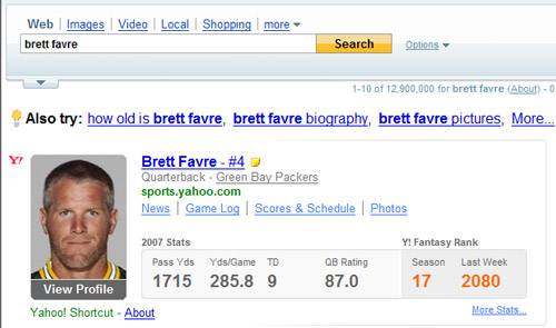 Yahoo! Search Results for Brett Favre