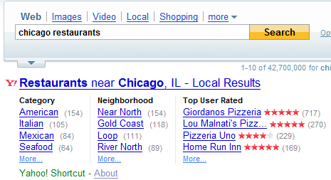 Yahoo! Search Results for Chicago Restaurants