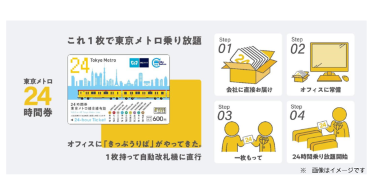 「東京メトロ24時間券」をAmazonで販売、東京地下鉄が乗車券の