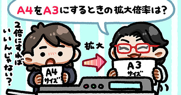 A4からA3への拡大倍率は？
