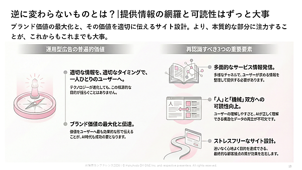 提供情報の網羅と可読性はずっと大事