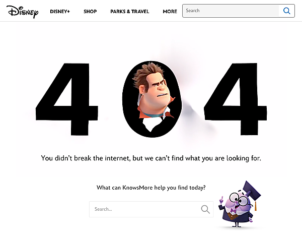 米ディズニーの404ページ