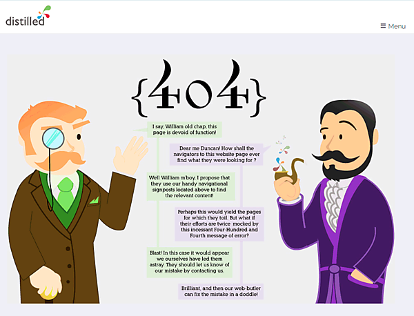 Distilledの404ページ