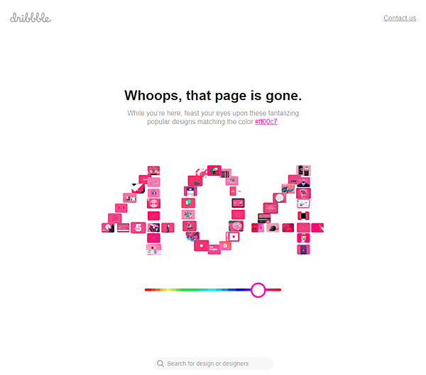 Dribbleの404ページ