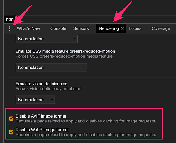 Disable AVIF image format