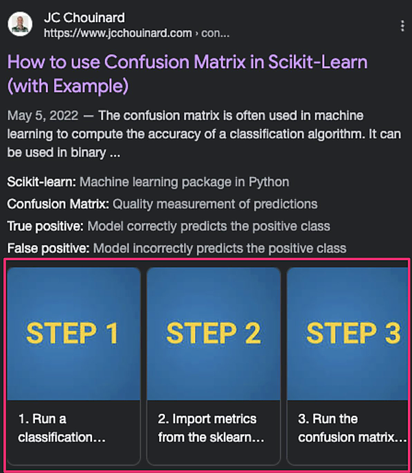 画像つきのハウツーリッチリザルト