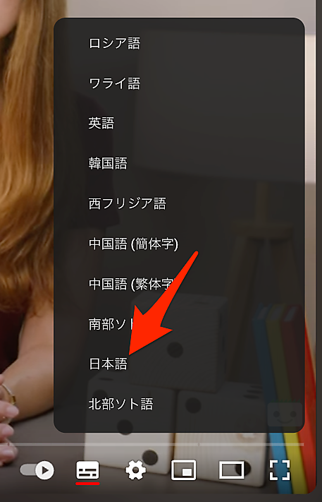 日本語字幕設定