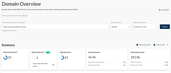 「eventbrite.com.au（オーストラリアのサイト）」のキャプチャ