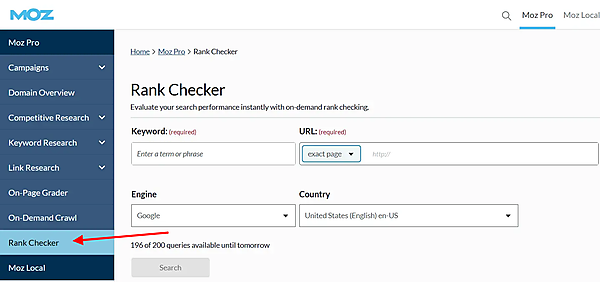 Moz Rank Checker