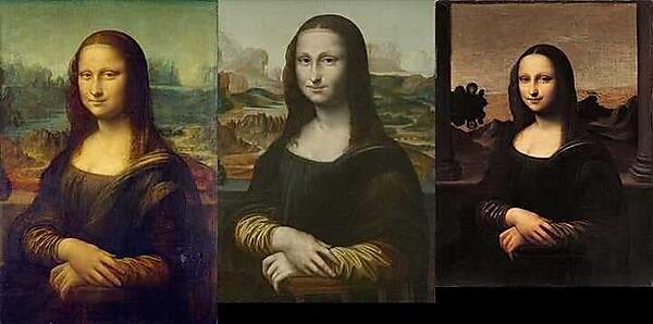 ルーヴル美術館所蔵の『モナ・リザ』の絵画を使って、重複コンテンツの正式なバージョンを正規化タグで特定する仕組みを説明している。