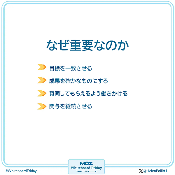 ホワイトボードの一部を抜き出した画像で、このフレームワークが重要である理由が書かれている。内容の解説がこのあとの本文にある。