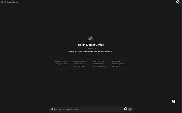 Flesch Kincaid GeniusのカスタムGPT