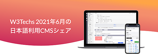 W3Techs 2021年6月の日本語利用 CMS シェア
